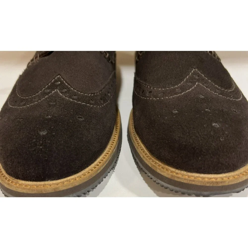 Tommy Bahama Wingtip Elliott Bucks Shoes Men Dark Brown Suede‎ YGI G2S-1 Size 13